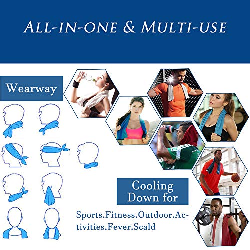Cooling Towel – Instant Cooling For Running Workout Sweat Gym Sports Beach Yoga Golf Tennis Camping, Bandana Scarf Headband Wristband, Chill Super Soft And Breathable With Jars Container (2 Pack) #TOP6