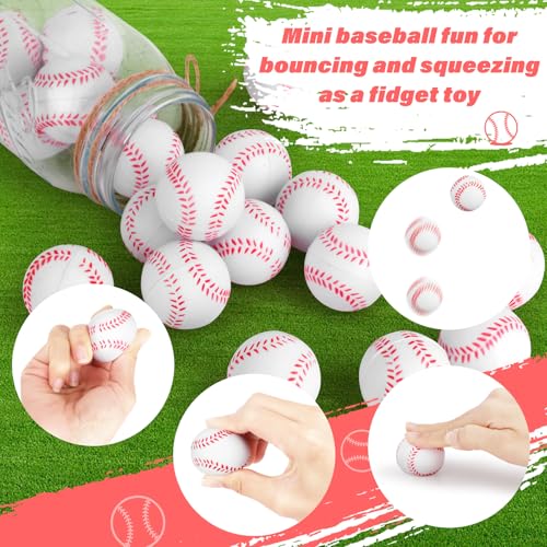 Mini Baseball Stress Balls 20 Packs Mini Baseball Foam Small Foam Squeeze Anxious Toy Sports Squishy Ball for Kids School Carnival Reward Baseball Party Decorations Supplies