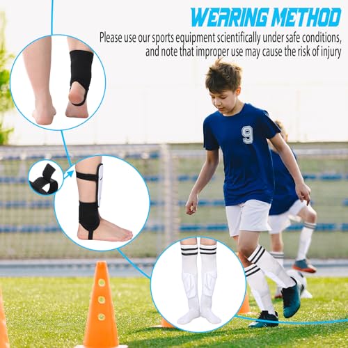 Protector tibias y calcetines de fútbol niños con protección tobillo 5