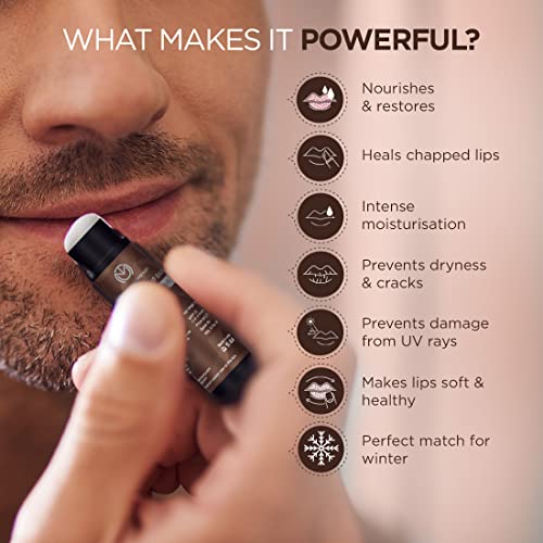 Image of The Man Company Nourishing Lip Balm for Soft & Moisturised Lips - 4gm | Enriched with Vitamin E, Almond & Olive Oil | Prevents Dry, Chapped Lips