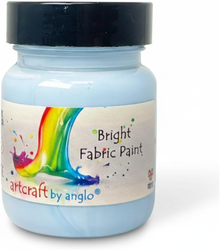 Permanent Pastel Blue Fabric Paint, Textile Paints in 60ml. Ideal for Painting on Clothes, T-shirts, Jeans, Bags & Canvas Shoes.