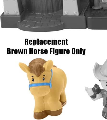Miniatura 2 de Pieza de repuesto para Fisher-Price Little People Caring for Animals Farm Playset - GLT78  Figura de repuesto de caballo marrón