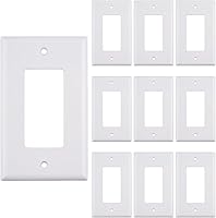 Vista 1 de Paquete de 10 cubiertas de placa de pared de una sola banda, marco rectangular de una sola banda para interruptores, tomas de corriente
