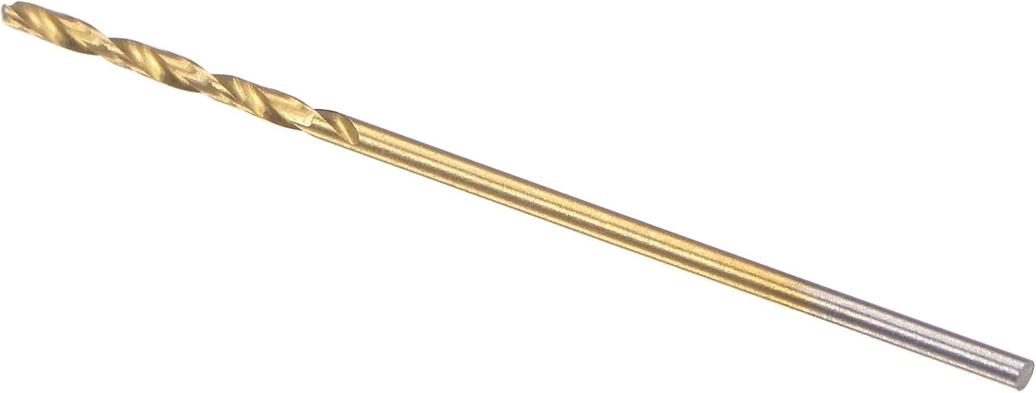 sourcing map High Speed Steel Straight Shank Twist Drill Bit Fully Ground Titanium Coated 1mm Drill Diameter 34mm Total Length 12mm Drill Bit Length 6 Pcs - Image 4