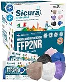 48 masques FFP2 certifiés en noir, bleu cobalt, blanc, rose, violet, gris tourterelle Fabriqué en Italie BFE ≥99% Masques Pluri certifiés ISO 13485 9001 EN 149:2001+A1:2009