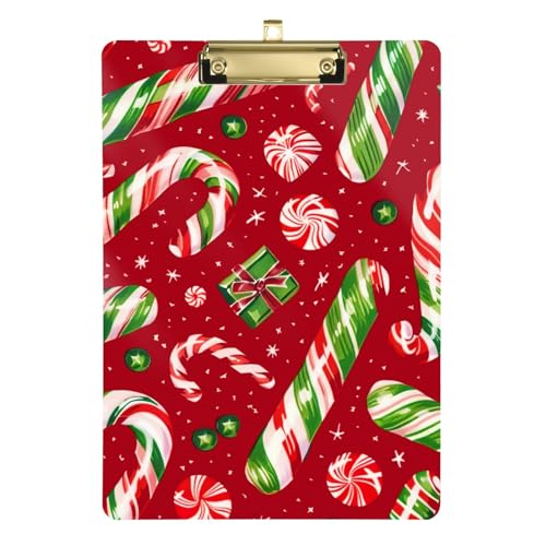 クリスマス キャンディー トラック ドライバー クリップボード 両面プリント 軽量で丈夫なクリップボード 12.5インチ x 9インチ