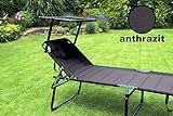 Aluminium Sonnenliege XXL klappbar mit Dach bis 150 kg Klappliege 5-Fach verstellbar - 7
