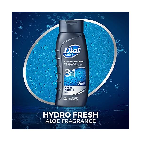 Dial-Men-3in1-Body-Hair-and-Face-Wash-Hydro-Fresh-20-fl-oz-Pack-of-4 Dial Men Hair + Body Wash, Hydro Fresh, 20 fl oz (Pack of 4)