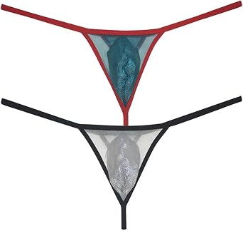 Mens Gloss See-through Mini Thong Underwear Male Pouch Grape Smugglers G-string Underpants Sheer Mesh Tangas