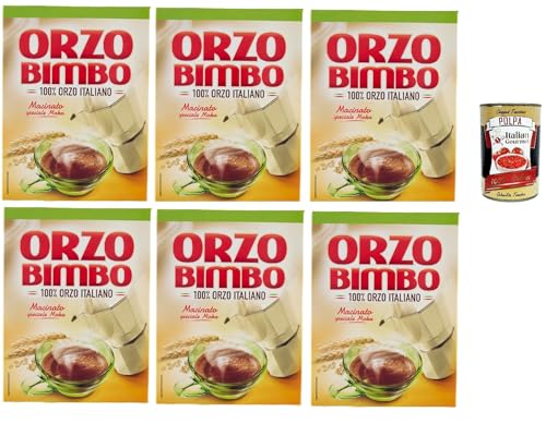 Orzo Bimbo Mokka orge moulu pour cafetière Moka pack familial et pulpe tomate 400g
