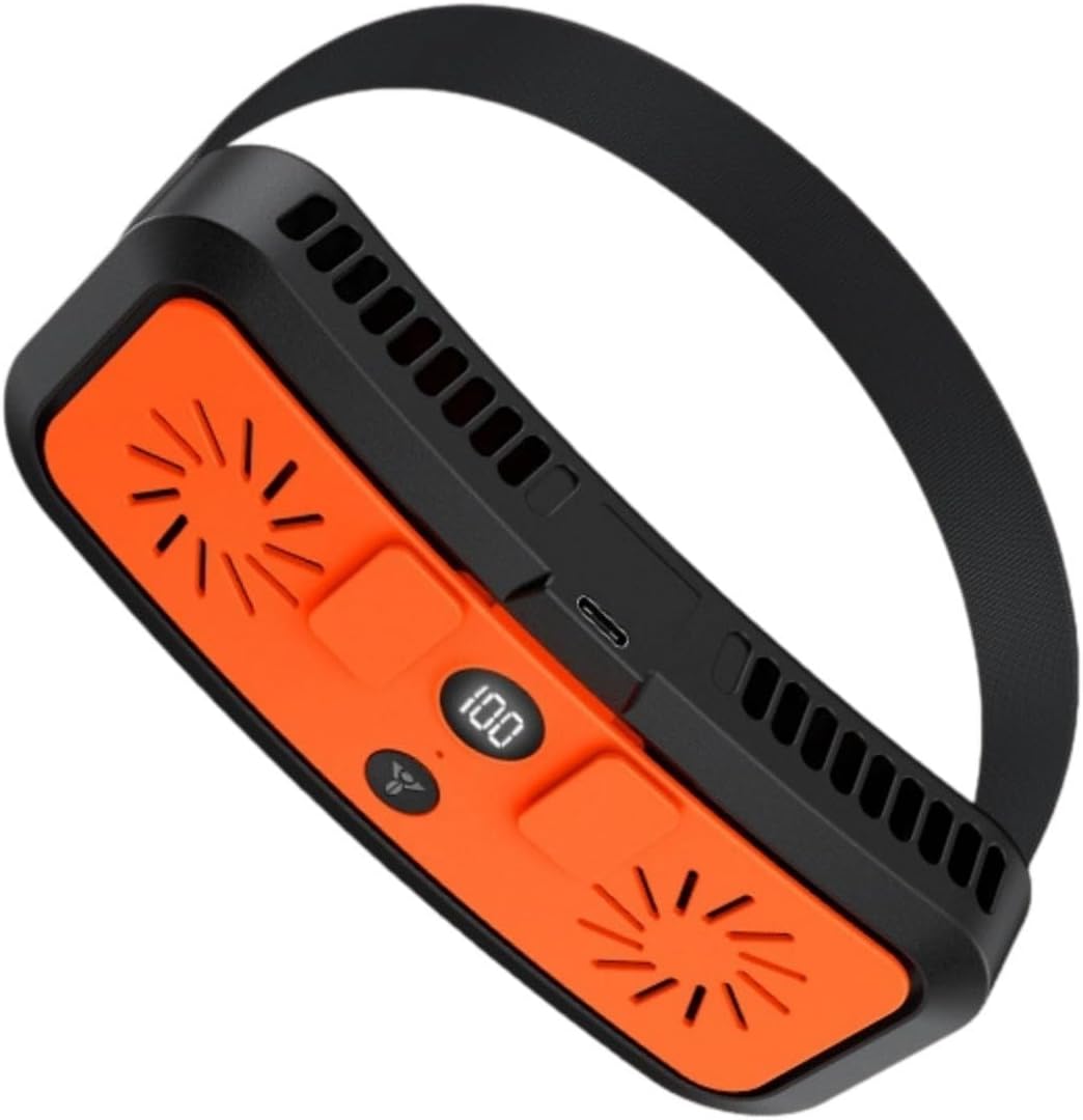 Outdoor Waist Fan Leafless Hanging Charging Lighting Function 4 Speed Small Portable Strong Cooling Camping Portable Strong Wind