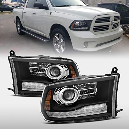 Modifystreet Black For 13-18 Ram 1500/2500/3500 Headlight Replacement Kit (Only For Ram With Factory Projector Headlights) #TOP5