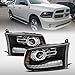 ModifyStreet Black For 09-18 Ram 1500/10-18 Ram 2500/3500 Headlights Replacement Kit(Not Fit with Stock projector Headlights