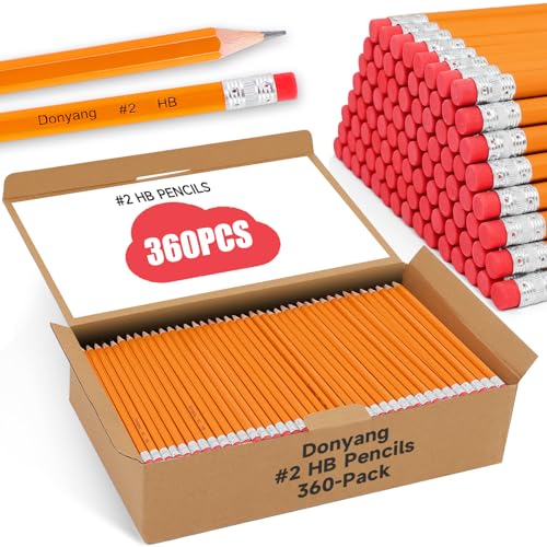 Crayons HB numéro 2 par 360 pour dessiner et écrire en classe ou au bureau