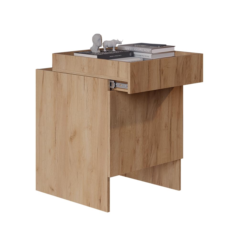 Vicco Armoire pour aspirateur Robot Dustin, Chêne de Force doré, 50x67.5cm avec 1 Porte, adapté au Rangement des ustensiles ménagers