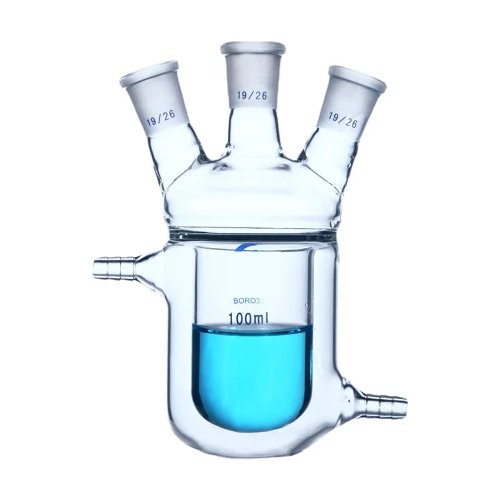 1 pallone di reazione con rivestimento in vetro a doppio strato da 50 ml, 100 ml, 150 ml, 250 ml, 500 ml, 1000 ml(100ml 24 24 24)