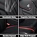Coverado Seat Covers, Car Seat Covers Full Set, Leather Seat Covers for Cars, Automotive Seat Covers Car Seat Protector Car Accessories Fit for Most Sedans SUV Pick-up Truck(Black&Red)