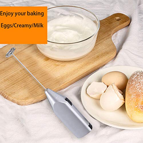 Elektrischer Milchaufschäumer, elektrischer batteriebetriebener Aufschäumer, Edelstahl, perfekt für Latte, Kaffee… – Bild 3