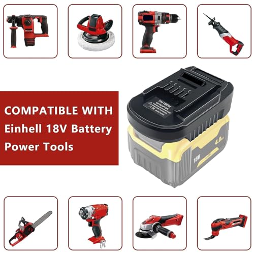 URUN Adapter Konverter für Dewalt für Milwaukee Akku Converter auf für Einhell Elektrowerkzeug, Batterie Adapter für Einhell Elektrowerkzeuge(DM18EIN Nur Adapter)