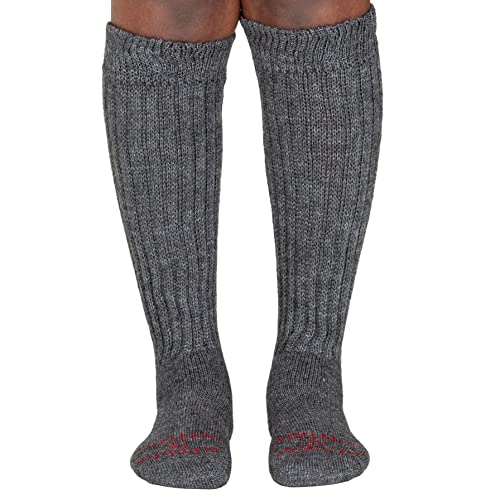 Knee-High Alpaca Socks – Warm, Stretchy Over-the-Calf Socks for Big Calves | Soft, Roomy Fit for Men & Women, All-Day Comfort (X-Large, Gray, Men 11-14)4