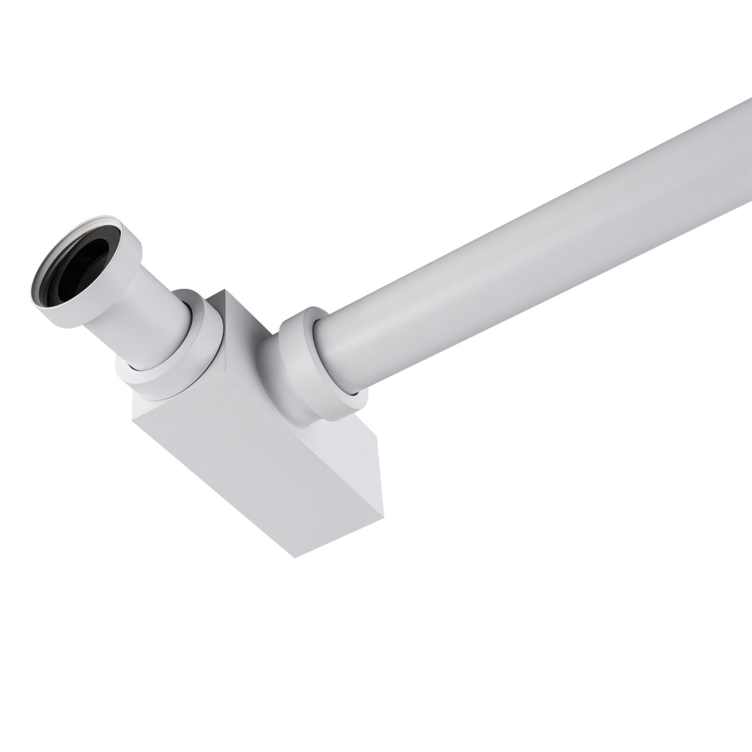 Sifón de Lavabo Universal - Juego de Desagüe para Lavabo de Latón G1 1/4 x 32 mm - Sifón de Botella para Baño - Tubo de Desagüe para Lavabo de Baño, Cuadrado Blanco
