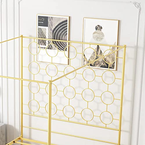Paukin CANOPY BED FRAME QUEEN BD008 Gold Metal Canopy Bed Frame Queen/Mattress Foundation thumb #3