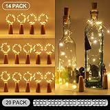 corcho botella decoracion 【Paquete de 20 baterías, respetuoso con el medio ambiente】 Paquete de 20 baterías de repuesto que le brinda diversión continua para el bricolaje. Las luces de la botella de vino hechas de material de alta calidad flexible y fácil de almacenar, la luz de la cuerda tiene un alto brillo, baja radiación y sin contaminación. Sorprendido que prolonga la vida útil de la batería a 72 horas cuando está en iluminación continua.