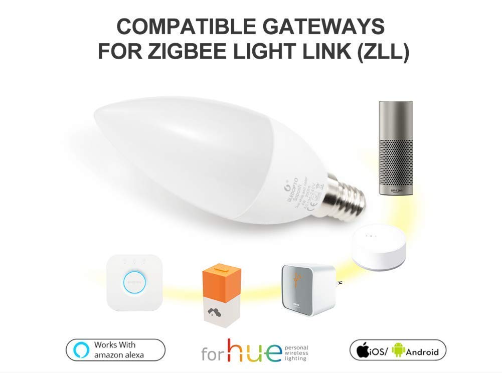 Zigbee żarówka E14 LEDInteligentne żarówki 4 W ściemniane RGBW ostrzeżenie białe oświetlenie zmieniające kolor światła punktowe stroione aplikacja sterowanie scenerią światło