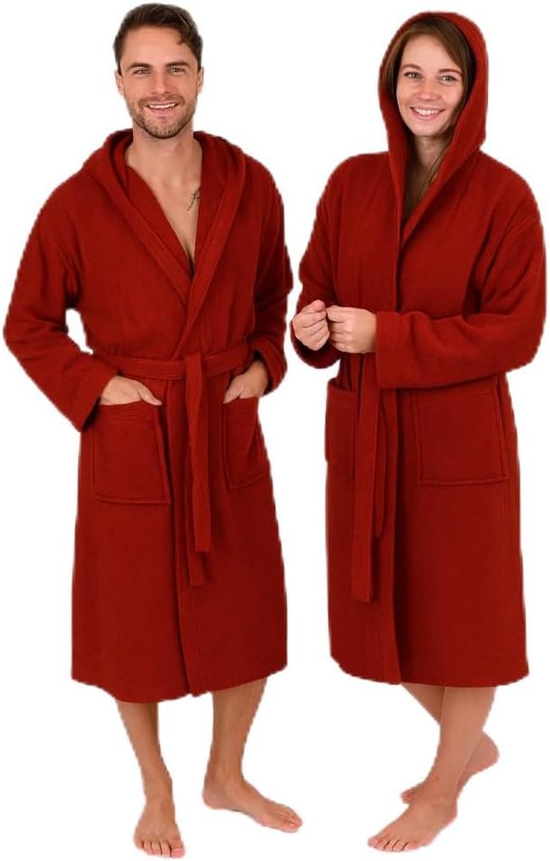 Betz peignoir d'intérieur pur coton avec capuche pour hommes et femmes manteau de sauna et bain Couleur blanc FULDA