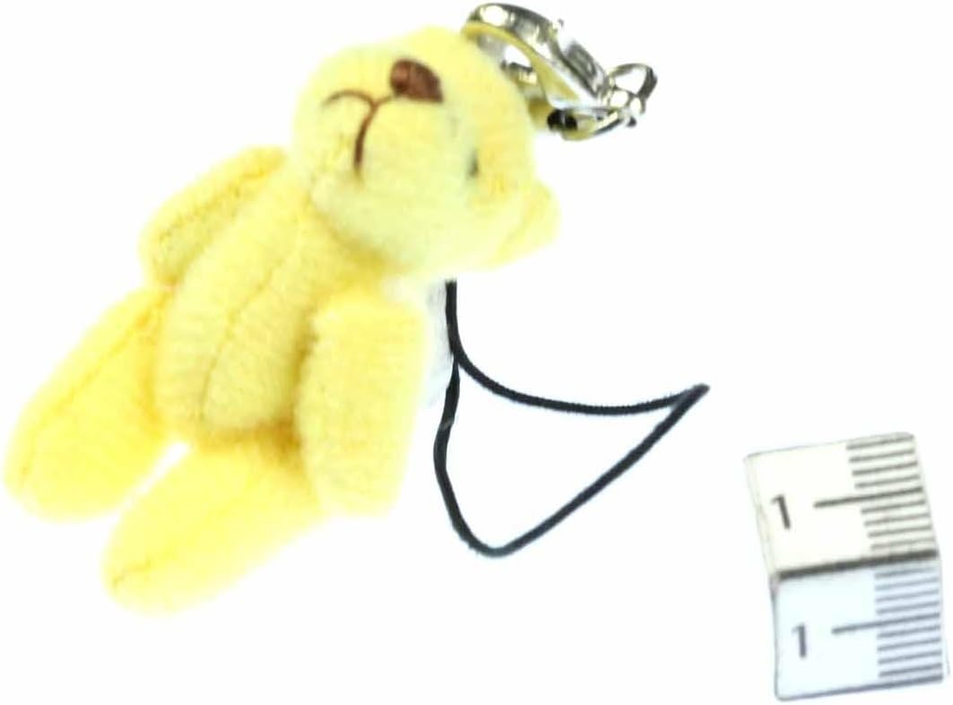 Miniblings Teddy Bear Mobile Cell Phone Charm Pendant Decoration Plush Yellow