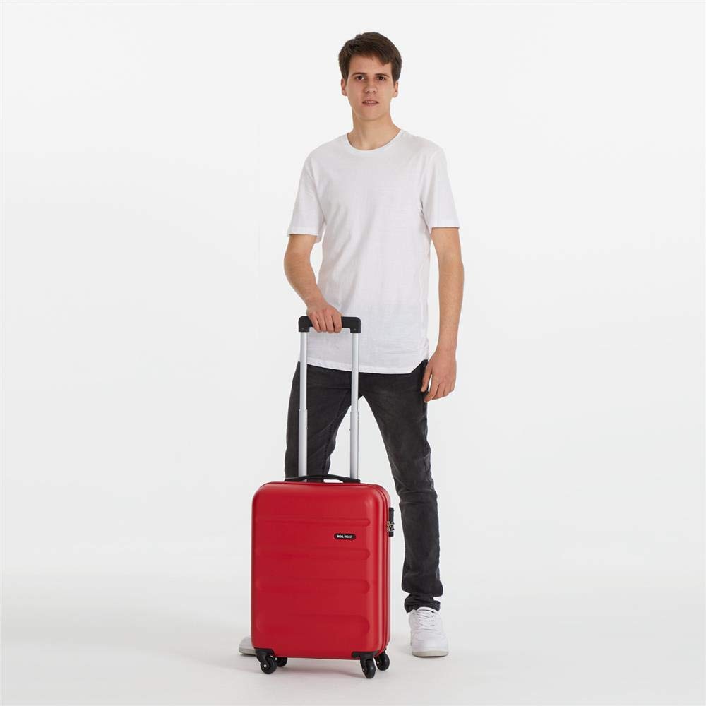 Marca: ROLL ROAD Roll Road Flex Maleta Rígida Fabricada en ABS, un Material, Cierre de combinación Lateral 4 Ruedas Dobles Equipaje Mano, Práctico Interior con un Compartimento in use