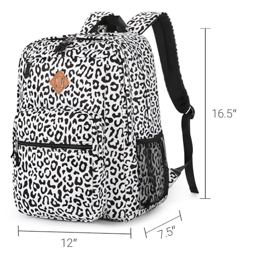 Image of ZORFIN 26L Backpack for College, and Travel: Water Resistant Bookbag - Snow Leopard