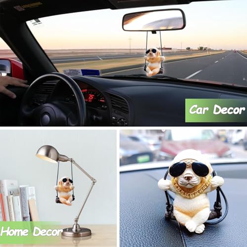 Image of YOURKARTS.COM Cute Labrador Dog Mirror Hanging Ornament - Playful Rearview Swing Accessory for Car, Home & Office | Ideal Gift for Pet & Dog Lovers | car Accessories 2025