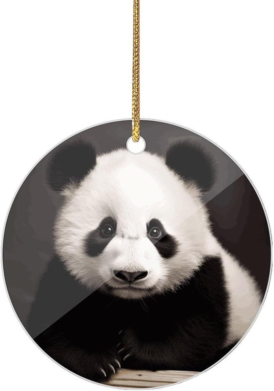Cute Black and White Panda Christmas Ornaments - Farmhouse Xmas Hanging Ornaments for Christmas Tree Decorations, Pendant Decor and Gift Party Tags