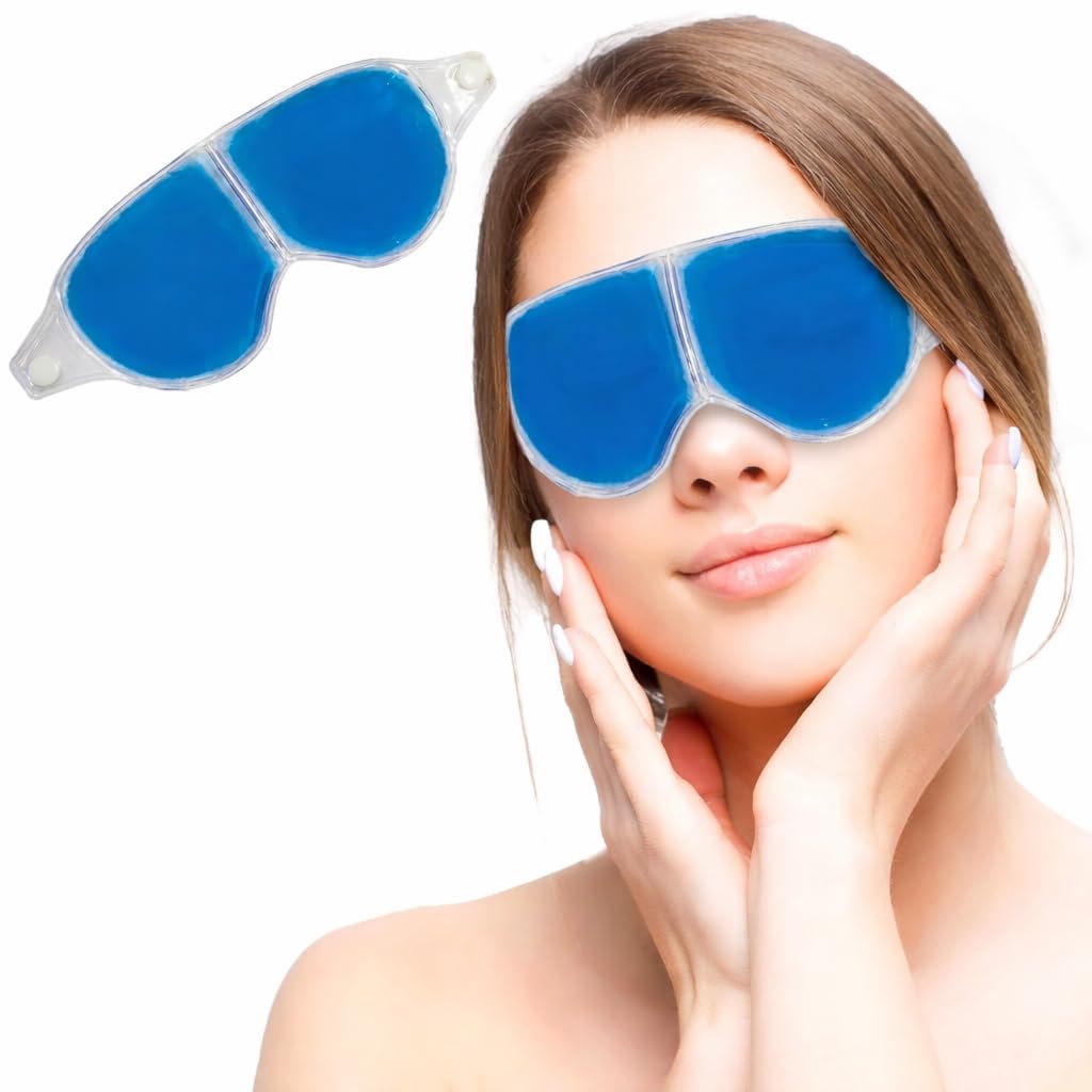 Cooling Eye Gel Mask for Dark Circles, Dry eyes,Pain Relief, Redness,Eye Patches Cooling Gel Pads For Women & Men- Blue-image-16