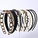 Haarreifen Set für Männer und Frauen, Multifunktionaler Haarreifen für Herren und Damen – 9 Stilvolle Designs, Premium-Kunststoff, Komfortables Design, Vielseitige Anwendungen, Schwarzer, elastischer