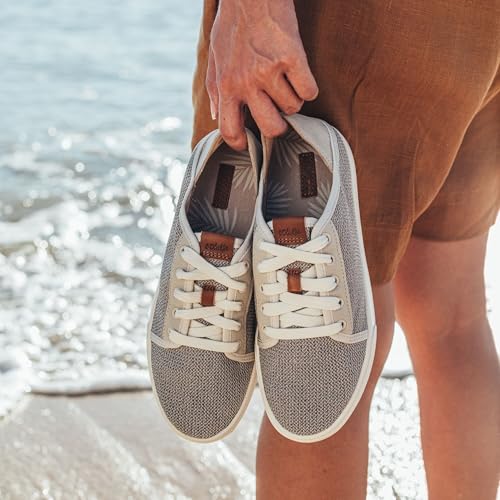 OLUKAI Pehuea Li Women's Lace-Up Sneakers, Casual Everyday Shoes with Drop-in Heel, Lightweight & Breathable Mesh Design, All-Day Comfort & Support, Tapa/Tapa, 94