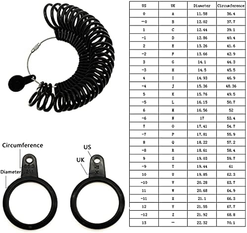 Ring Sizer UK A-Z US Ring Sizer Gauge Set Finger Size Measurer Women Mens ring measurement tool Sizing Belt Measurement Scales Kit Tools for Measuring Rings Diameters