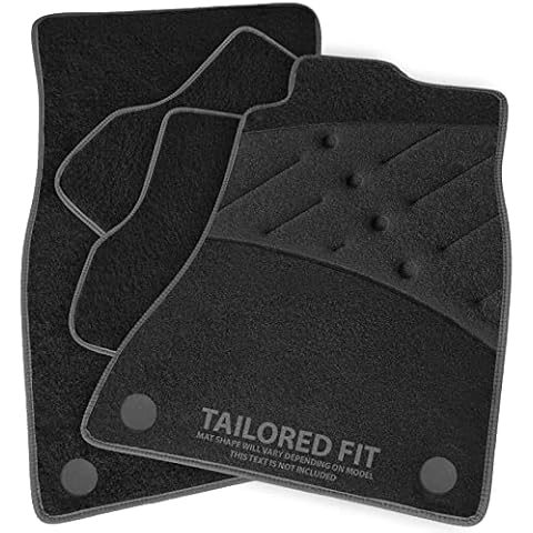 Car Mats to fit your Audi A1 2010 - 2018 Charcoal Carpet - Grey Ribbed Trim - Black Full Width Heel Pad - Double Protection Heel Pad [1319] Cover