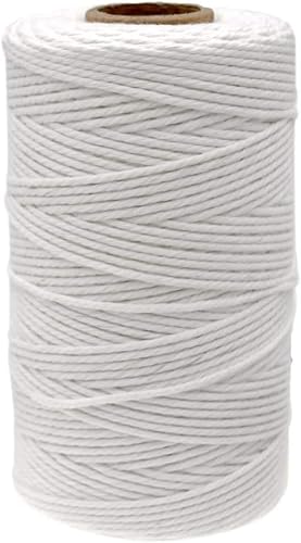Jute Twine String Hemp Rope - 328 Feet 2mm 3ply Natural Burlap Cord Rolls for DIY Crafts, Decoration, Bundling, Packing, Gifts, Artworks, Gardening Applications (1 / Pack)