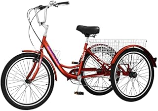 MOONCOOL Adult Tricycles 3 Wheel 7 Speed Trikes, 20/24 / 26 inch Adult Trikes 3 Wheeled Bike with Basket for Seniors, Women, Men.