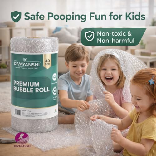 Image of Divayanshi Bubble Wrap for Packing & Moving | Strong Air Bubble Roll for Courier, E-Commerce & Household Shipping | Shock-Resistant Packaging (1m*5m)