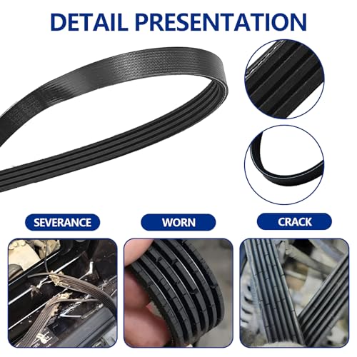 Image of Aramid AC Belt 12576447 for Hummer H2, Chevy Suburban, Avalanche, Silverado, Tahoe, GMC Yukon, Sierra, Cadillac Escalade Air A /C Compressor Belts
