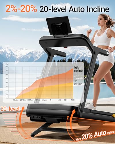 CURSOR FITNESS Treadmills for Home with 20% Auto Incline, 400 LBS