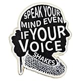 Leraverppy Enamel Pin,SPEAK YOUR MIND EVEN IF YOUR VIOCE SHAKES Lapel Pin,Inspirational Badge,Feminist Badge,Gift for Girls Women Teens Student Intern,DIY Decor,Denim Jacket Canvas Bag Shirt Accessory