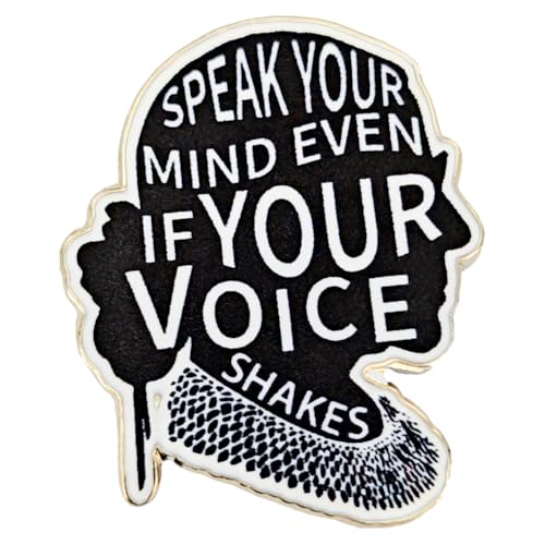 Image of Enamel Pin,SPEAK YOUR MIND EVEN IF YOUR VIOCE SHAKES Lapel Pin,Inspirational Badge,Feminist Badge,Gift for Girls Women Teens Student Intern,DIY Decor,Denim Jacket Canvas Bag Shirt Accessory