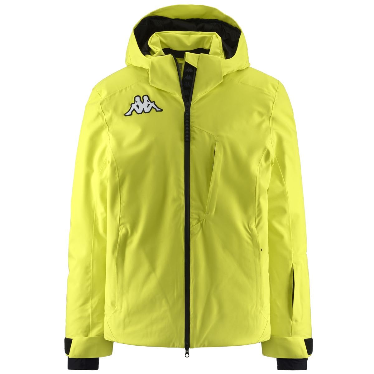 Kappa – Giacca Imbottita Uomo in Tessuto Stretch, Slim Fit, Waterproof 10000 mm, Cappuccio Staccabile, Zip di Ventilazione, Logo Omini Ricamato