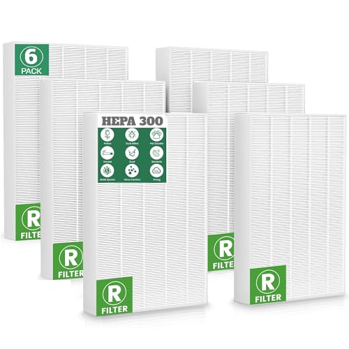 HPA300 HEPA Filter Replacement, 6 Pack HEPA Filter-R for Honeywell Air Purifier Filter Replacement, for HPA300 HPA200 HPA100, HPA3100-HPA3300, HPA5100-HPA5300 and HPA8350 Series