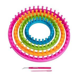 Relaxdays Strickset 4-teiliges Strickrahmen-Set Bunt