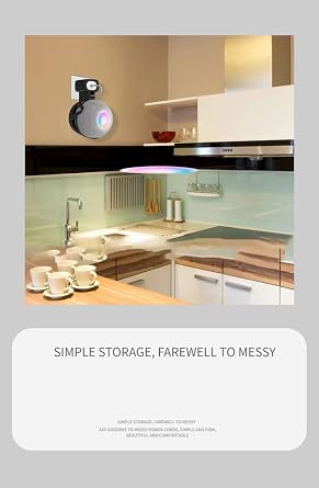 JP02 Compatible with Apple HomePod Mini Holder Wall Mount Stand Mount with Integrated Cable Management, Speaker Accessories Rack, for Kitchen, Bathroom and Bedroom (Apple HomePod Mini, Black)